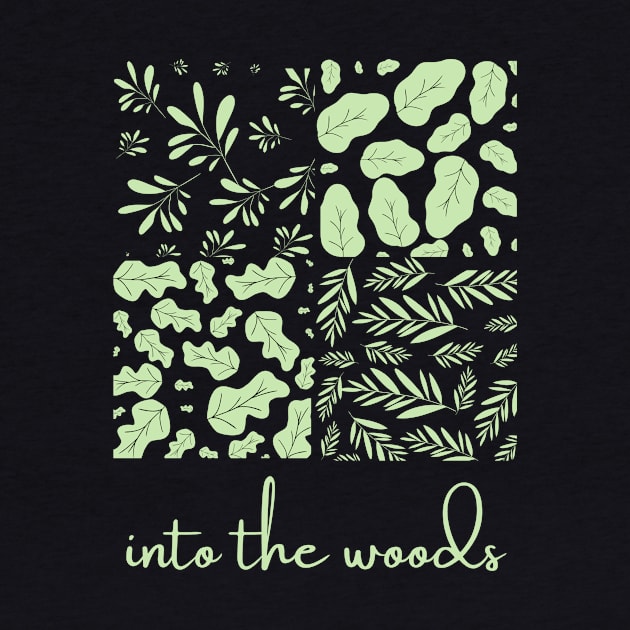 Into the Woods - Green Leaf Patterns Three by Clue Sky